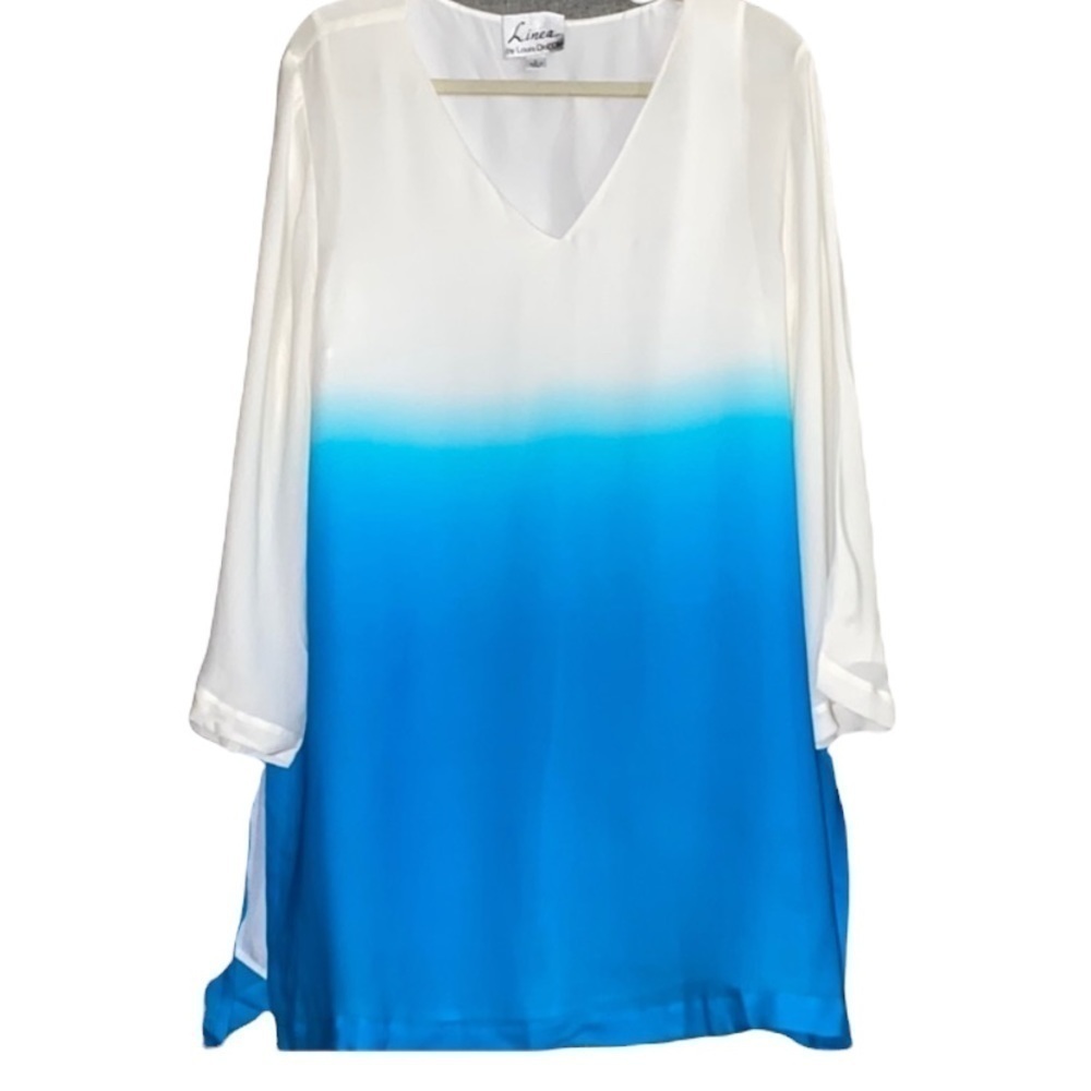 Linea Louis Dell’Olio Laganlook V-neck Silk Blouse